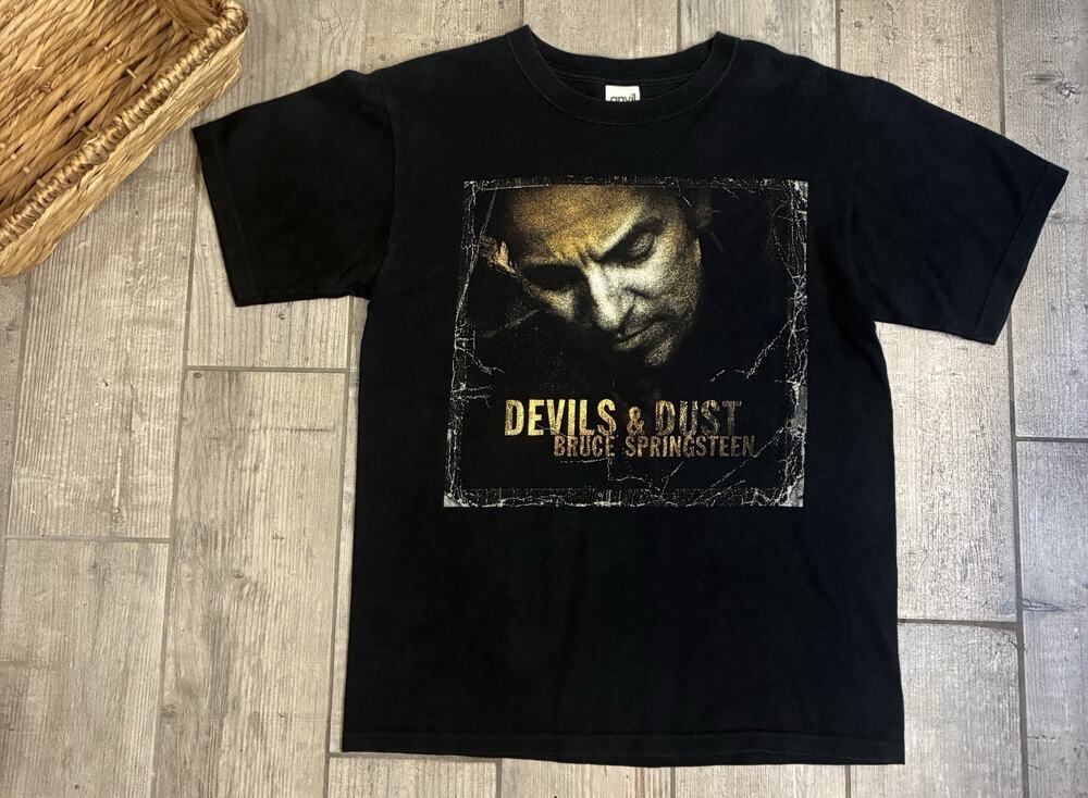 Vintage 2005 Bruce Springsteen Devils & Dust Tour Shirt Men's Medium Black Anvil
